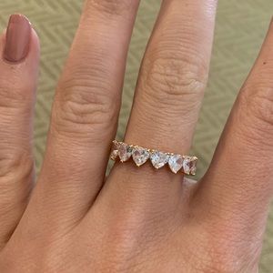 Heart gold multi stone ring